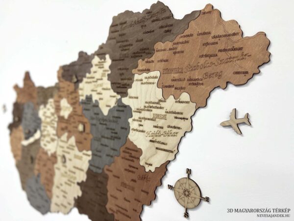 3d magayrország térkép - 3d puzzle - fa dekoráció falra