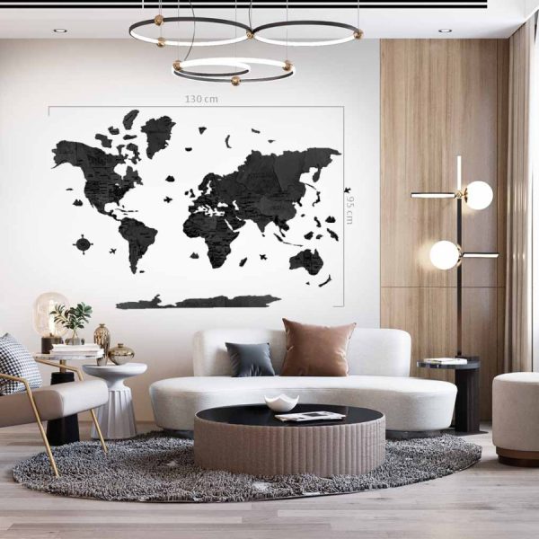 világtérkép - fa fali dekoráció - wood world map